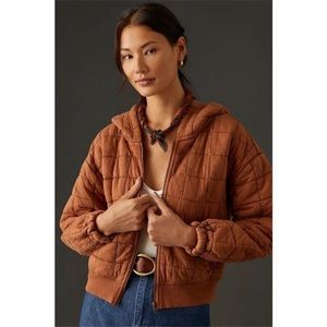 Anthropologie Pilcro And the Letterpress Cropped Quilted Hoodie Jacket | Size XL